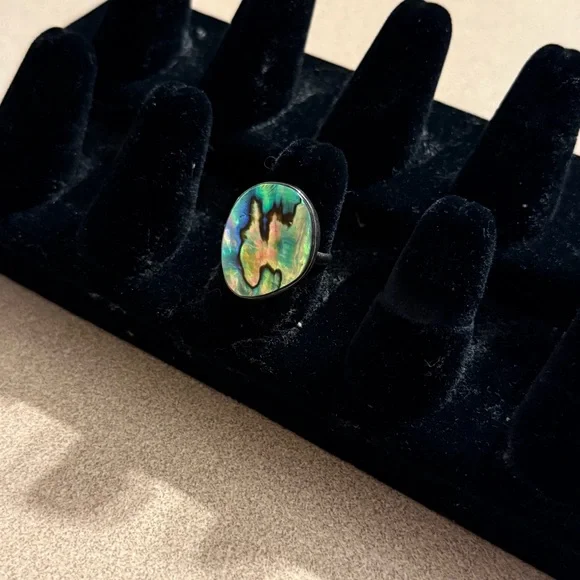 Abalone shell ring sea opal - Picture 6 of 8